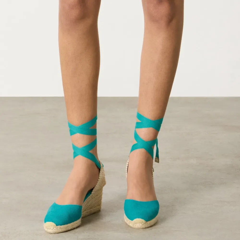 DAMES Castañer Sleehakken^ESPADRILLE MET 7 CM HAK