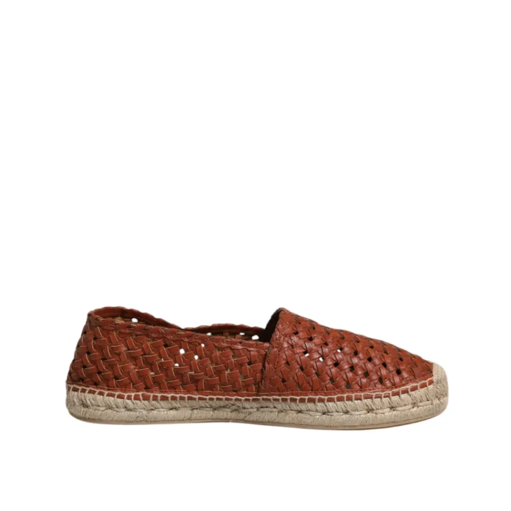 Heren Dolce & Gabbana Espadrilles van Geweven Leer met Logodetails
