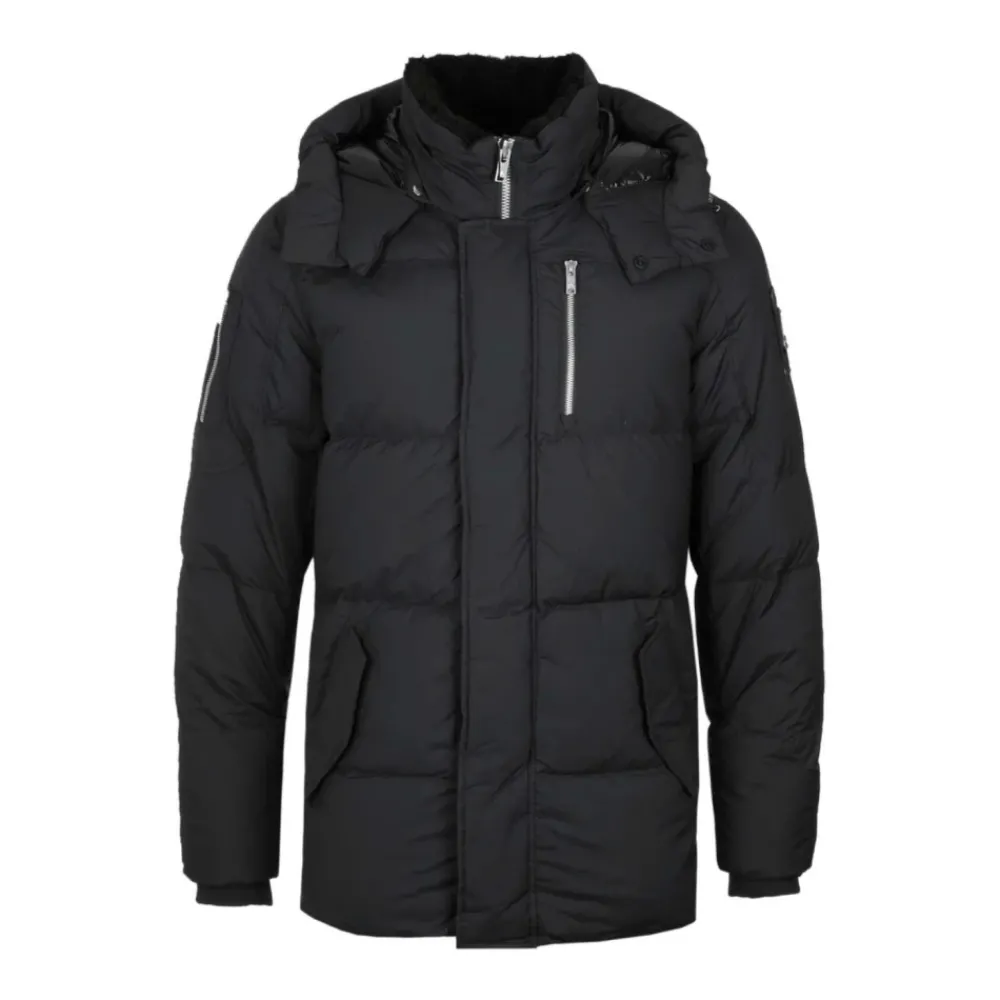 Heren Moose Knuckles Everest 3Q Puffer Black Jacket