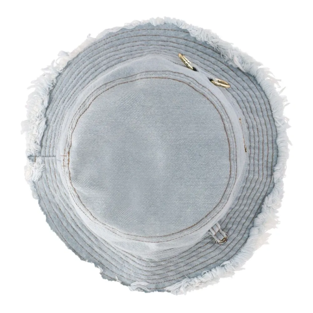 DAMES Ganni Faded Denim Bucket Hat