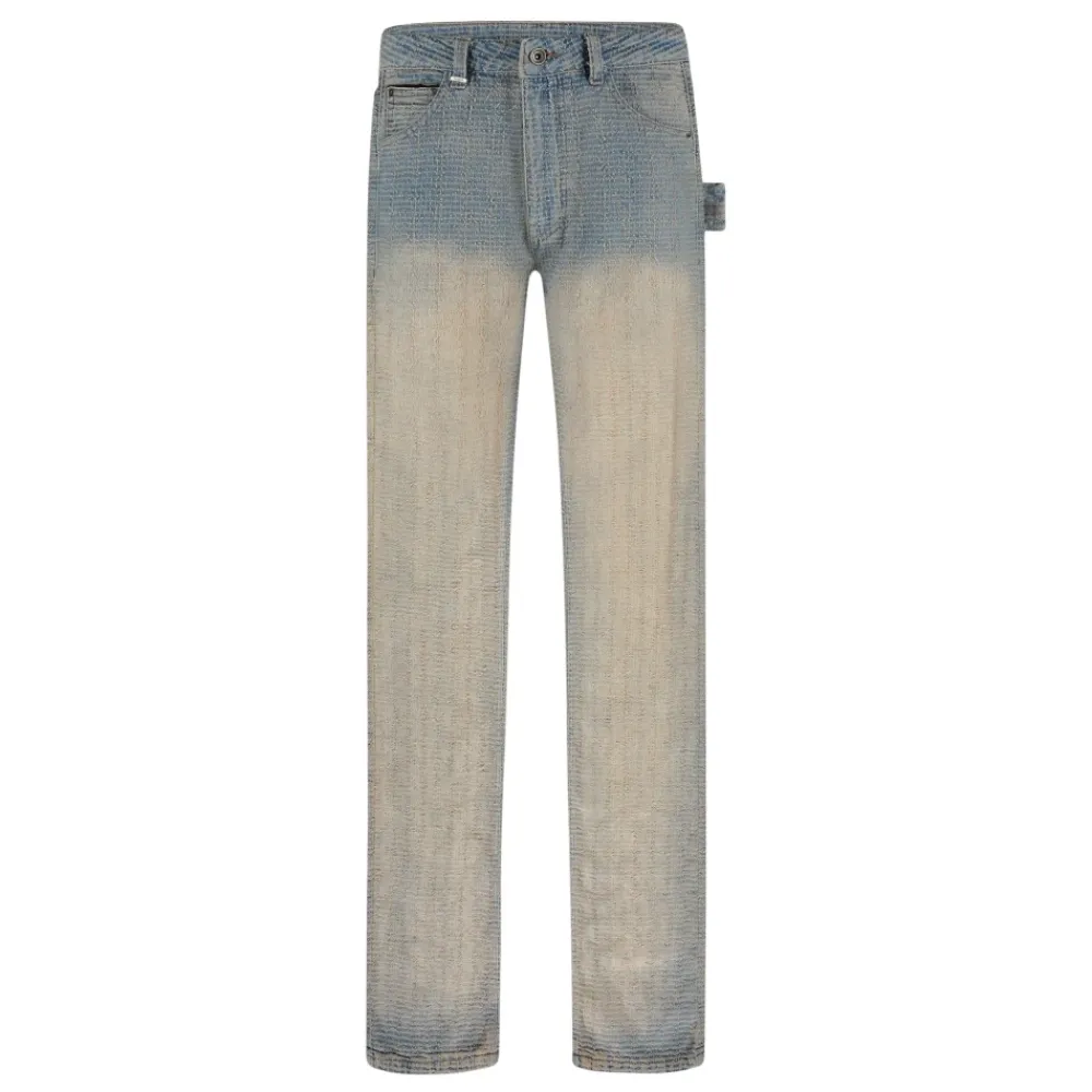 Heren FLÂNEUR Faded Tweed Denim Jeans Licht