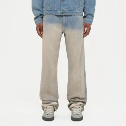 Heren FLÂNEUR Faded Tweed Denim Jeans Licht