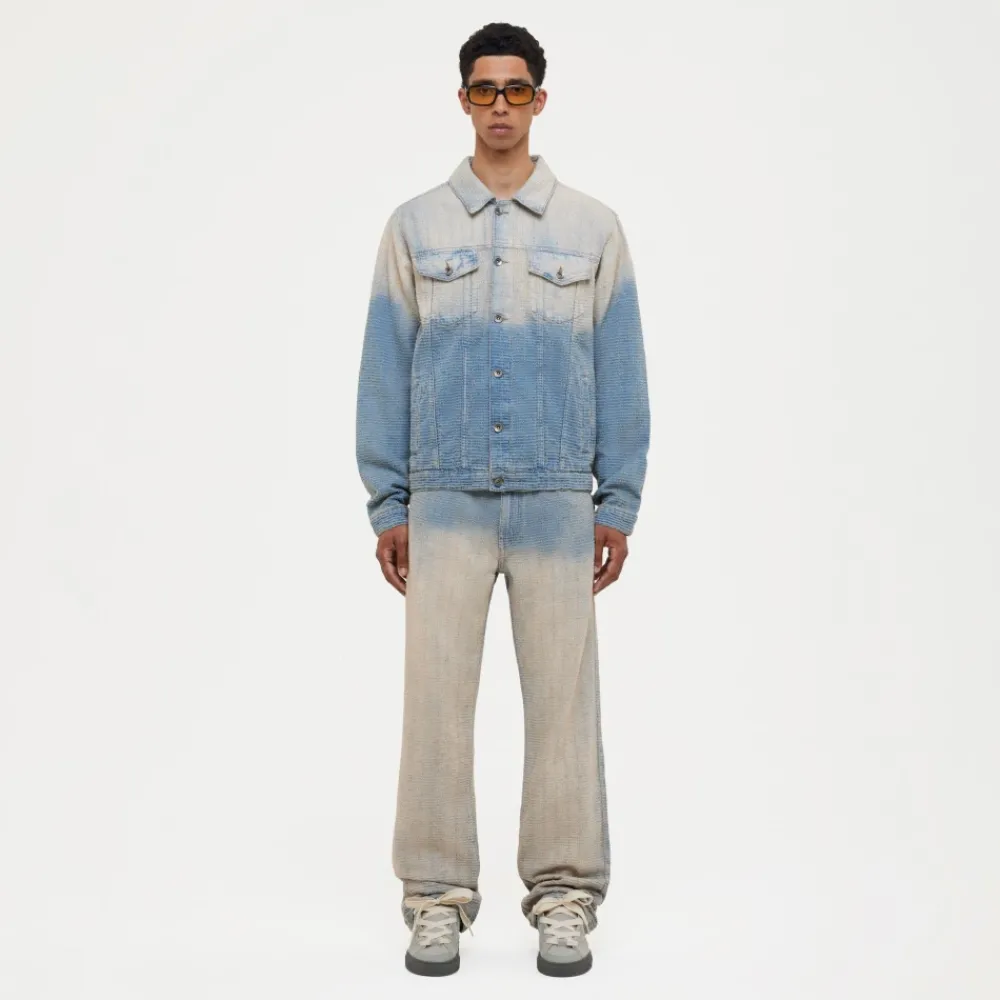 Heren FLÂNEUR Faded Tweed Denim Jeans Licht