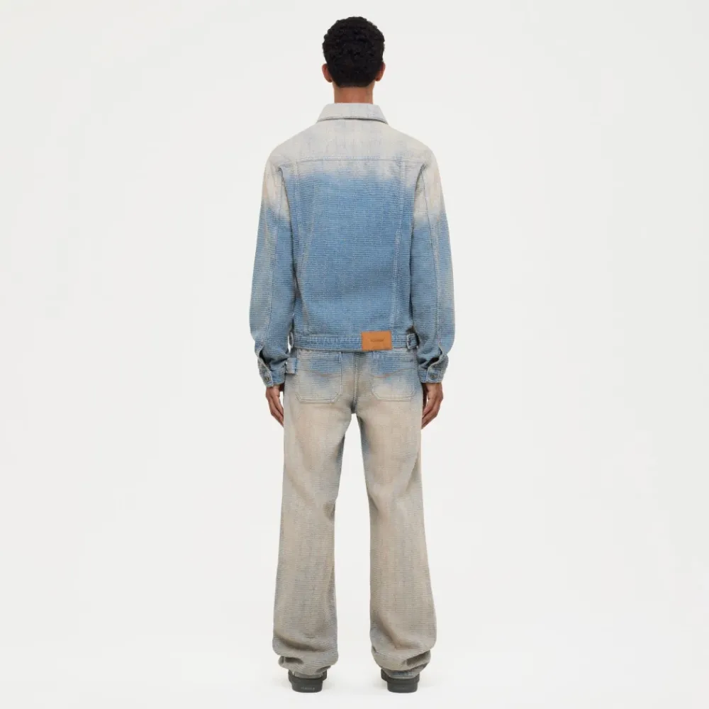 Heren FLÂNEUR Faded Tweed Denim Jeans Licht