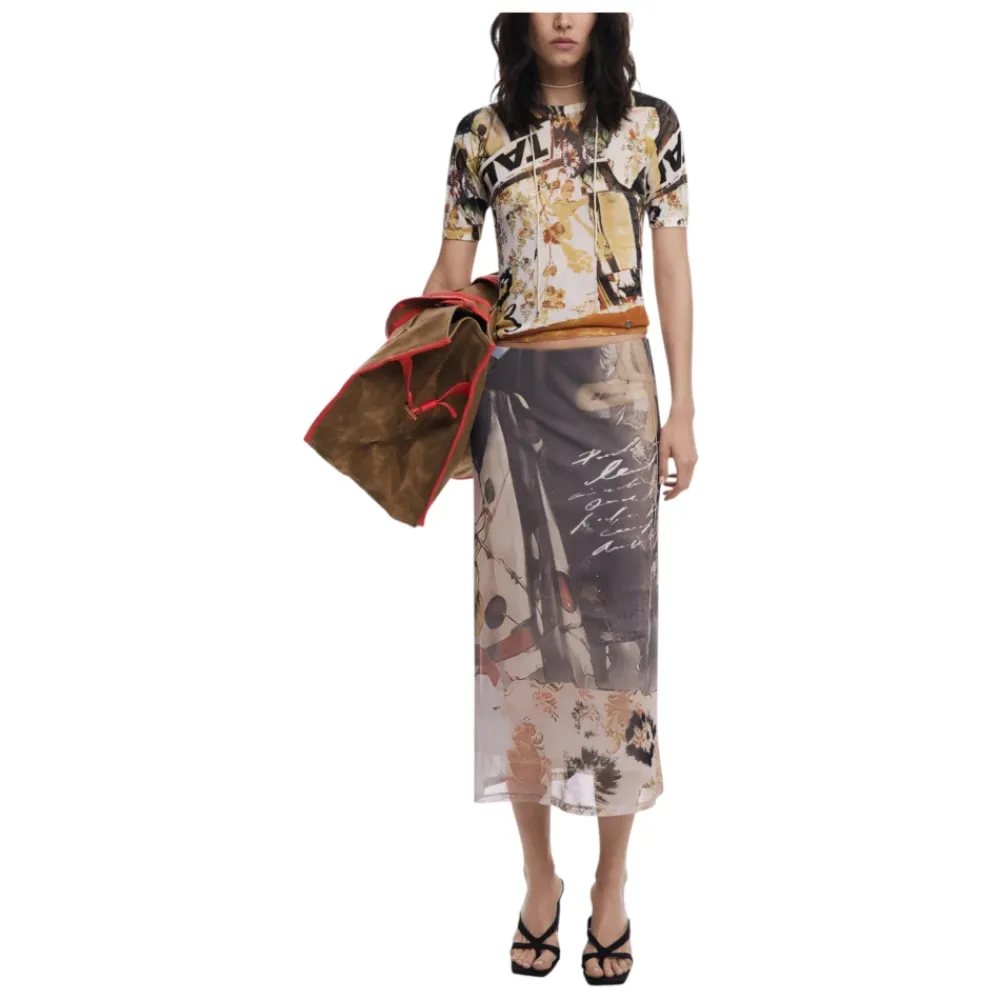 DAMES Desigual Rokken^FAL_COLLAGE Midi Rok