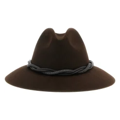 DAMES Brunello Cucinelli Felt Fedora met Lederen en Monili Band