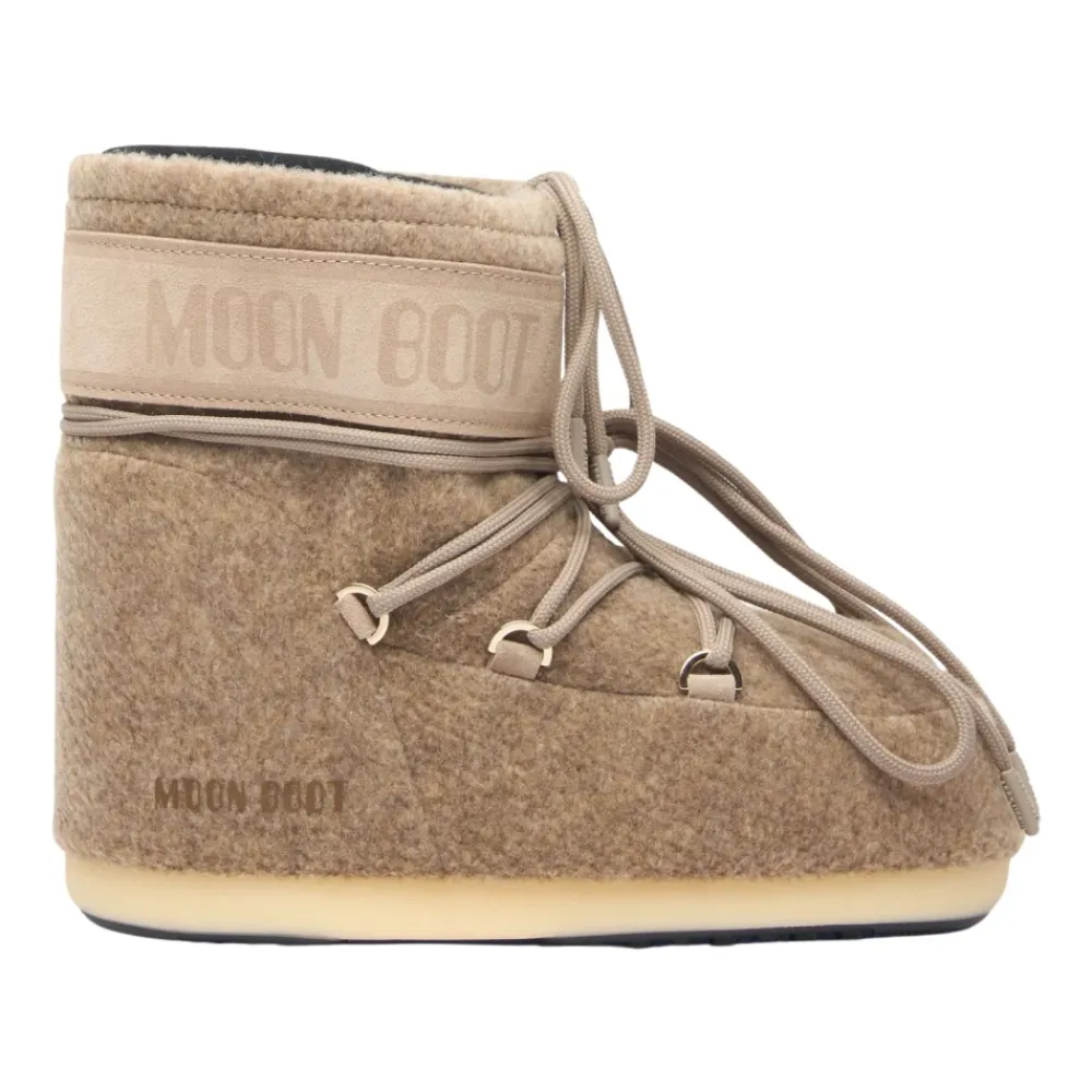 Heren Moon Boot Felt Low Boots met Logo Paneel