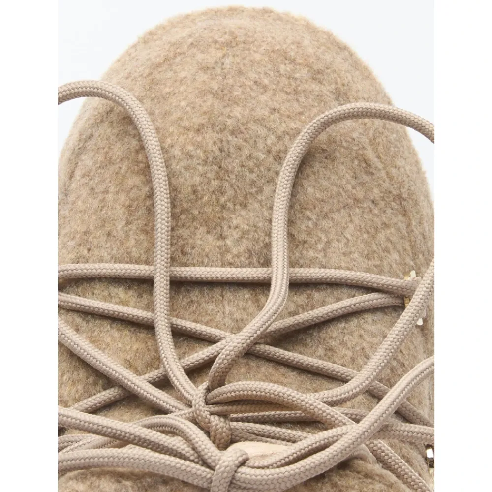 Heren Moon Boot Felt Low Boots met Logo Paneel