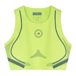 Adidas by Stella McCartney Sportshirts^Fluorescerend geel hardloop Crop Top