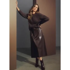 DAMES Betty Barclay Fluwelen A-lijn Rok Effen Kleur