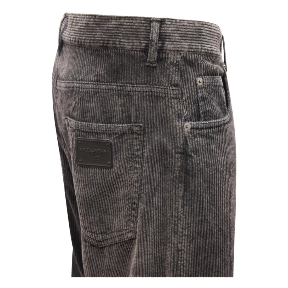 Heren Dolce & Gabbana Broeken^Fluwelen Broek 5 Zak Stijl