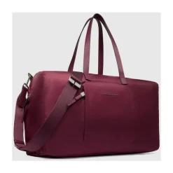 DAMES Piquadro Weekendtassen^Foldable duffel bag for women in fabric and leather pocket for Smart Tracker