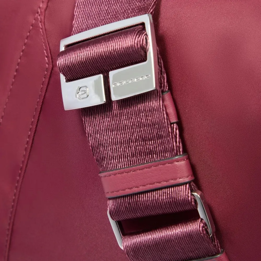 DAMES Piquadro Weekendtassen^Foldable duffel bag for women in fabric and leather pocket for Smart Tracker