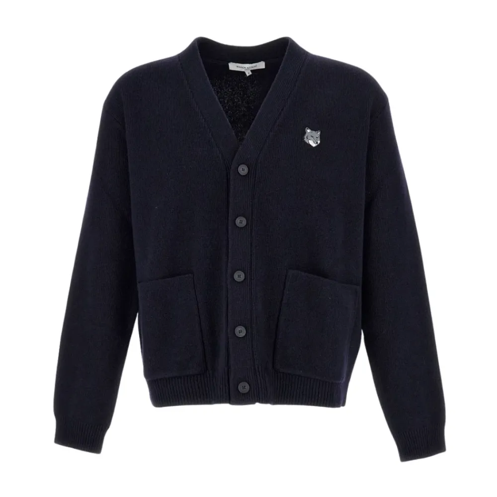 Heren Maison Kitsuné Fox Head Milano Cardigan