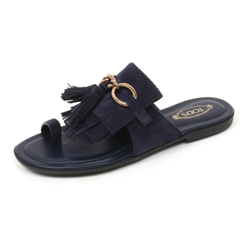 DAMES Tod's Slippers^Frangia sandaal schoen gemaakt in Italië