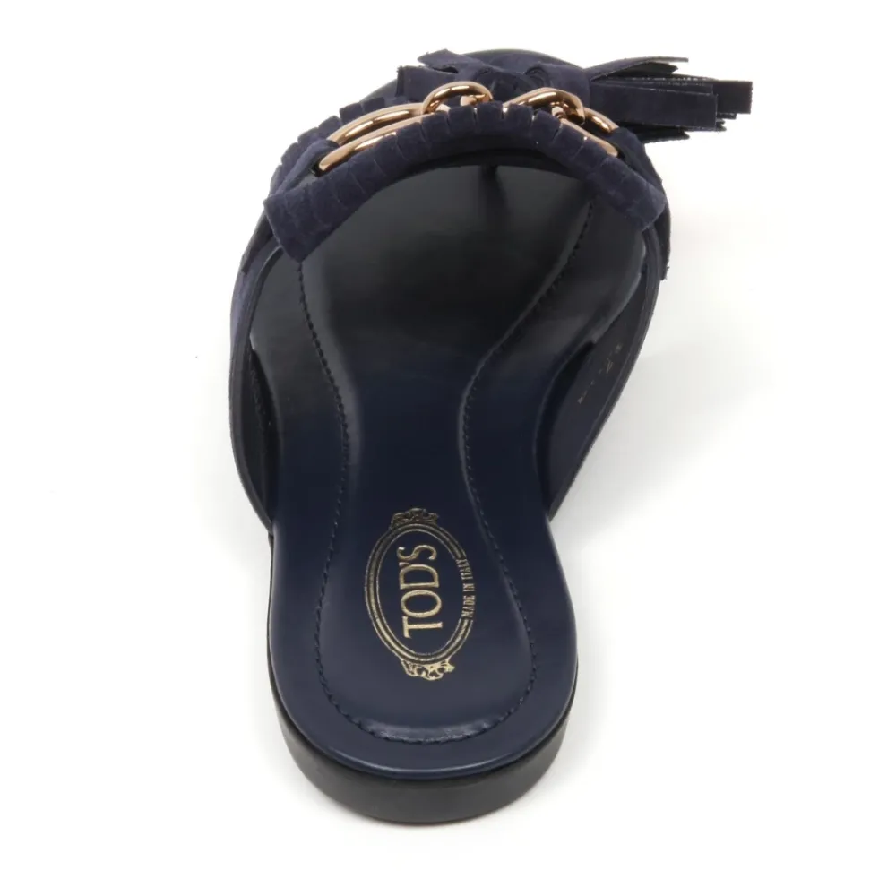 DAMES Tod's Slippers^Frangia sandaal schoen gemaakt in Italië