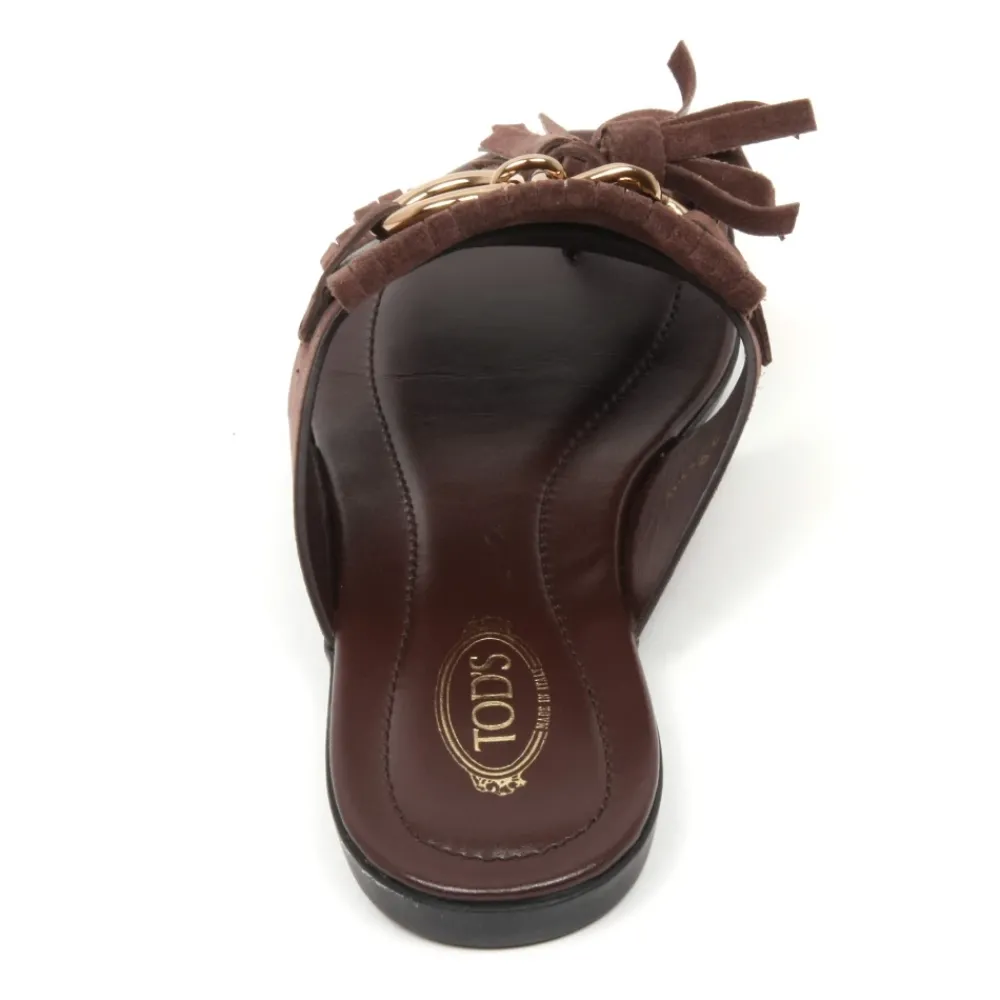 DAMES Tod's Slippers^Franje Sandaal Made in Italy