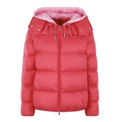 DAMES Moncler Fuchsia Donsjas met Afneembare Capuchon