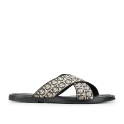 Heren Ferragamo Gancini Printed Pool Slides