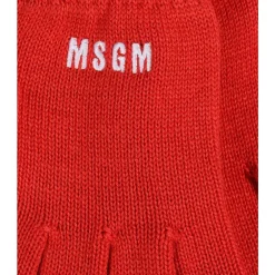 DAMES MSGM Handschoenen^Geborduurde Gebreide Wolmix Handschoenen