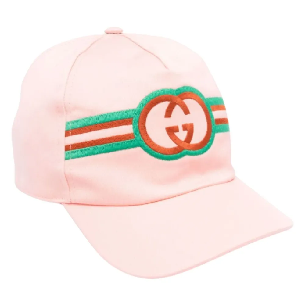 Gucci Mutsen En Petten^Geborduurde gestreepte hoed