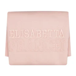 Elisabetta Franchi Sjaals^Geborduurde Katoenen Sjaal met Logo