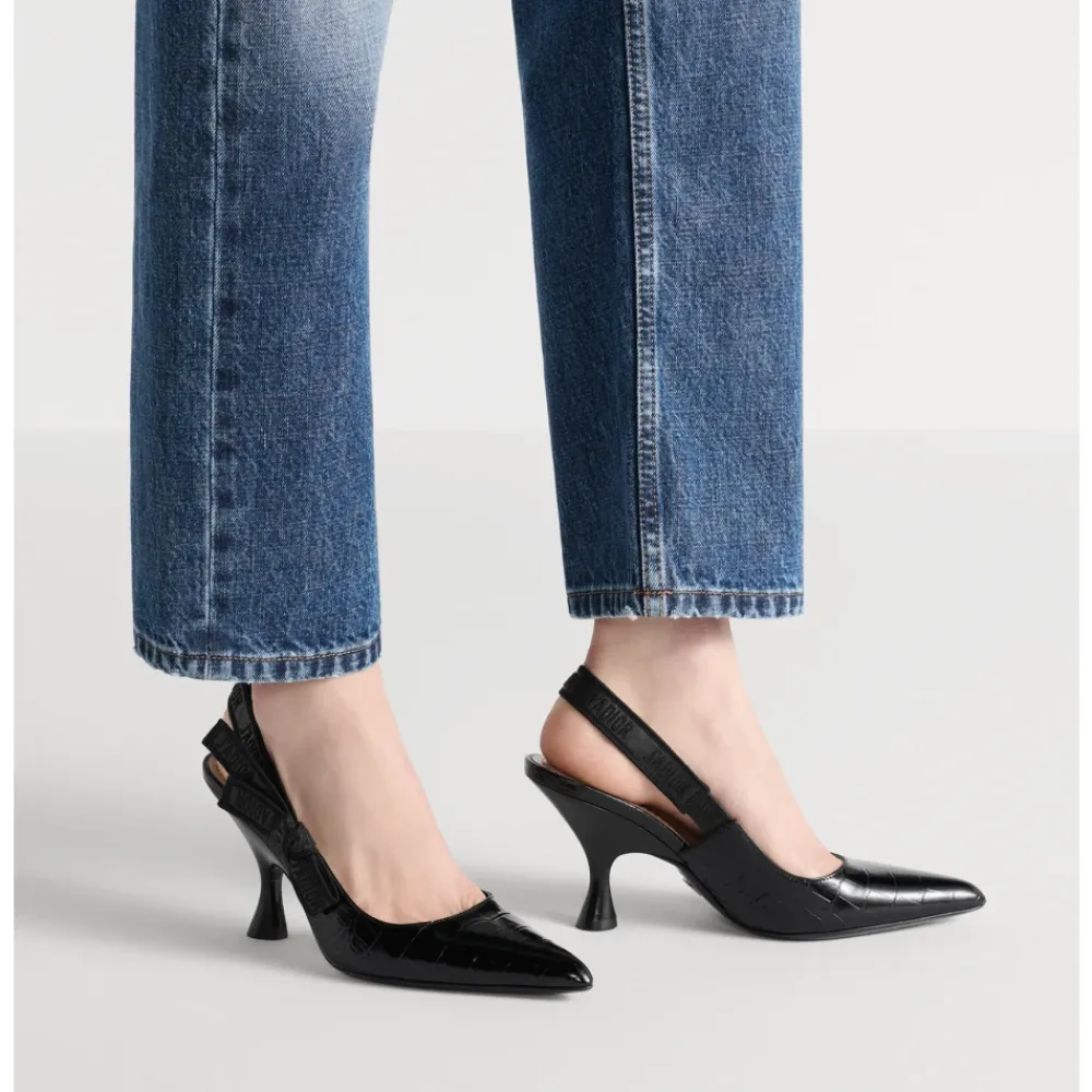 DAMES Dior Geborduurde Leren Slingback Pump