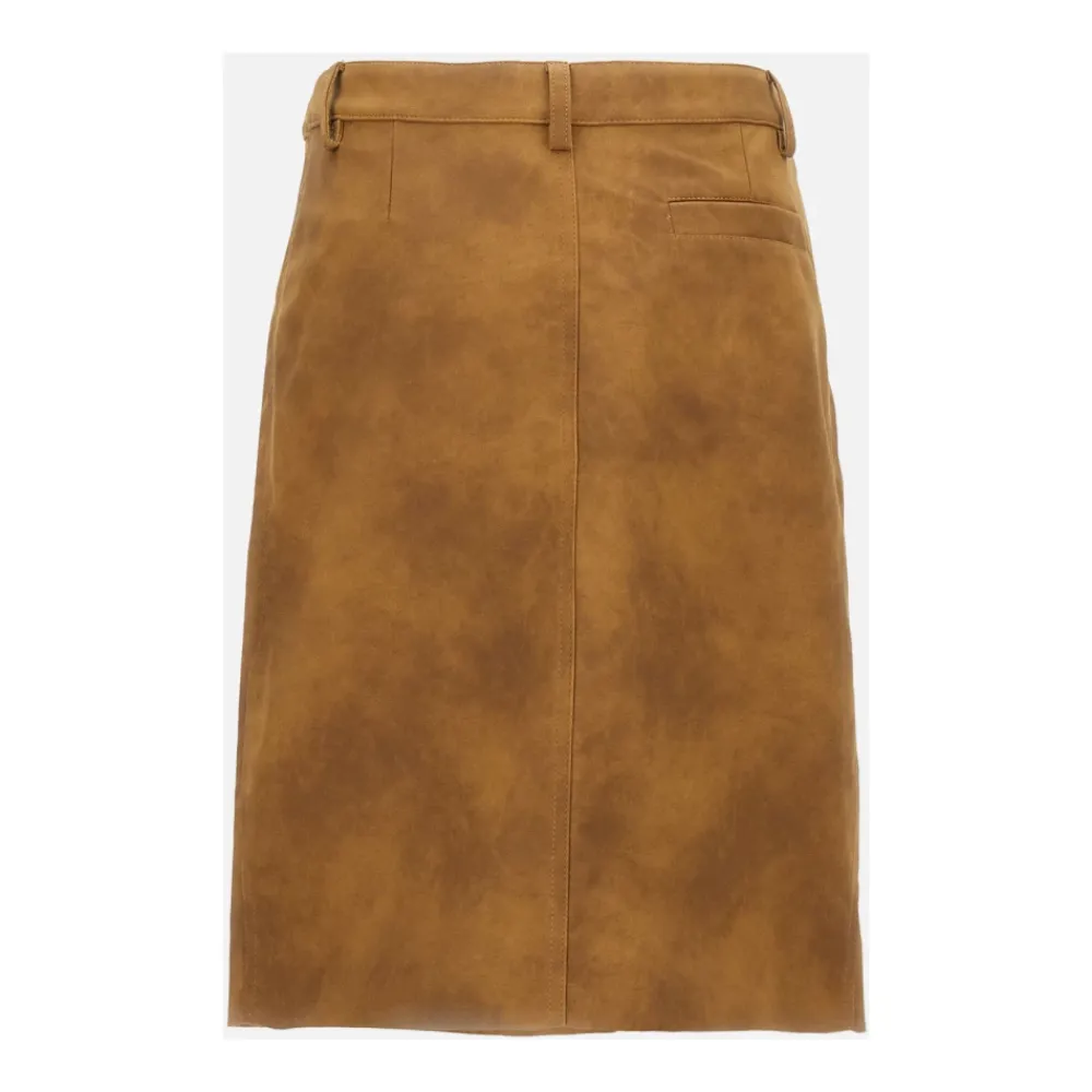 DAMES DES PHEMMES Geborduurde wikkelrok van imitatiesuède