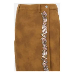 DAMES DES PHEMMES Geborduurde wikkelrok van imitatiesuède