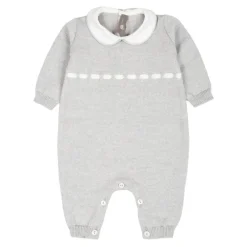 Little Bear Gebreide Grijze Jurk Peter Pan Kraag