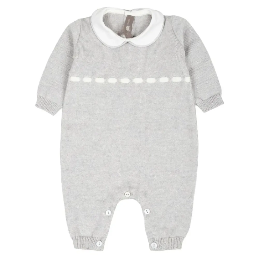 Little Bear Gebreide Grijze Jurk Peter Pan Kraag