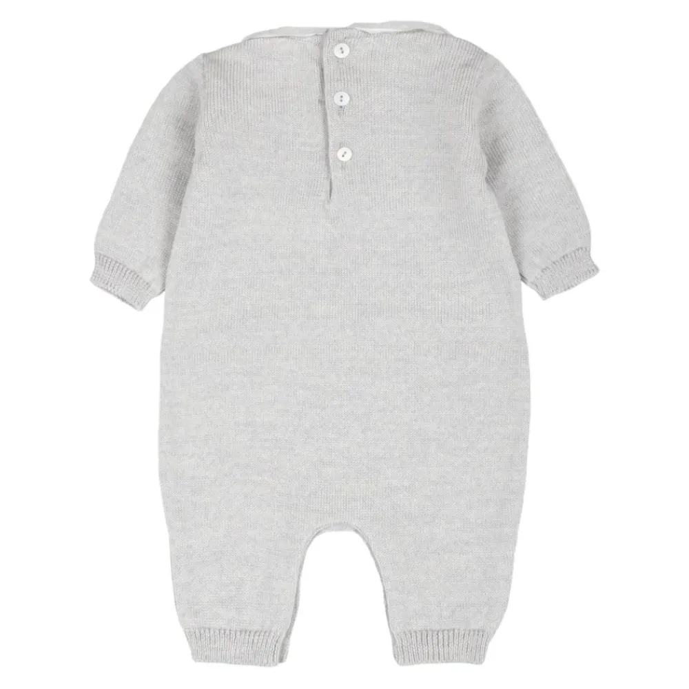 Little Bear Gebreide Grijze Jurk Peter Pan Kraag