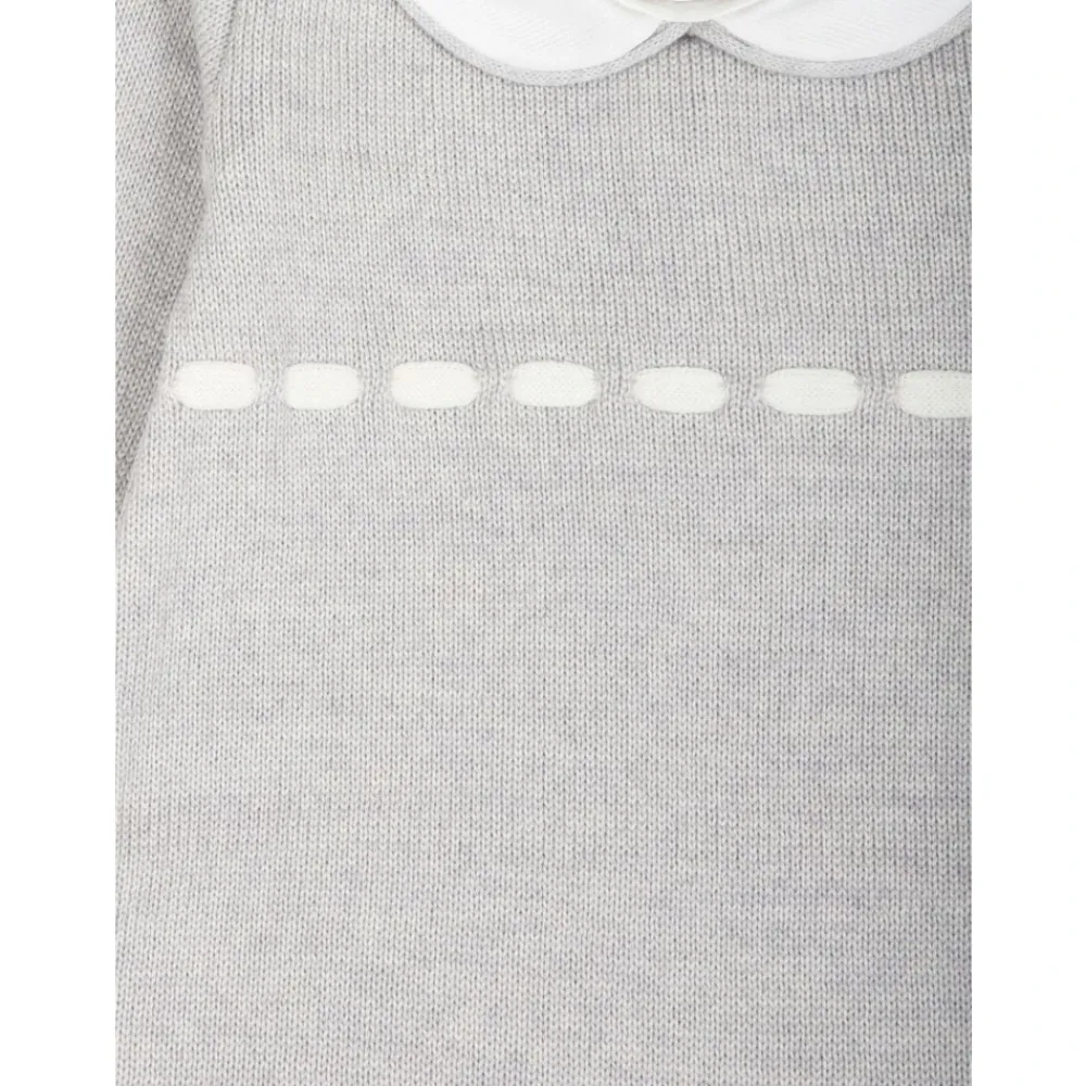 Little Bear Gebreide Grijze Jurk Peter Pan Kraag