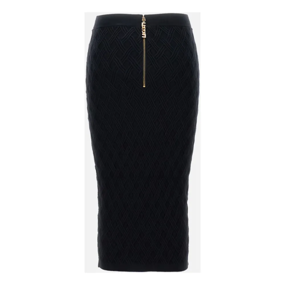 DAMES Elisabetta Franchi Rokken^Gebreide Kokerrok met Kettingdetail