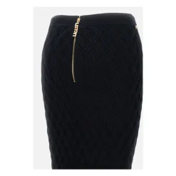 DAMES Elisabetta Franchi Rokken^Gebreide Kokerrok met Kettingdetail