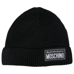Moschino Mutsen En Petten^Gebreide Logo Beanie Hoed in