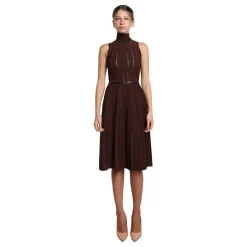 DAMES Elisabetta Franchi Gebreide Midi Jurk met Stralend Motief