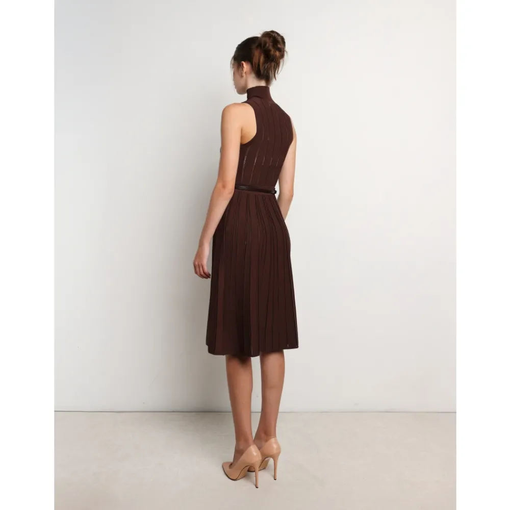 DAMES Elisabetta Franchi Gebreide Midi Jurk met Stralend Motief