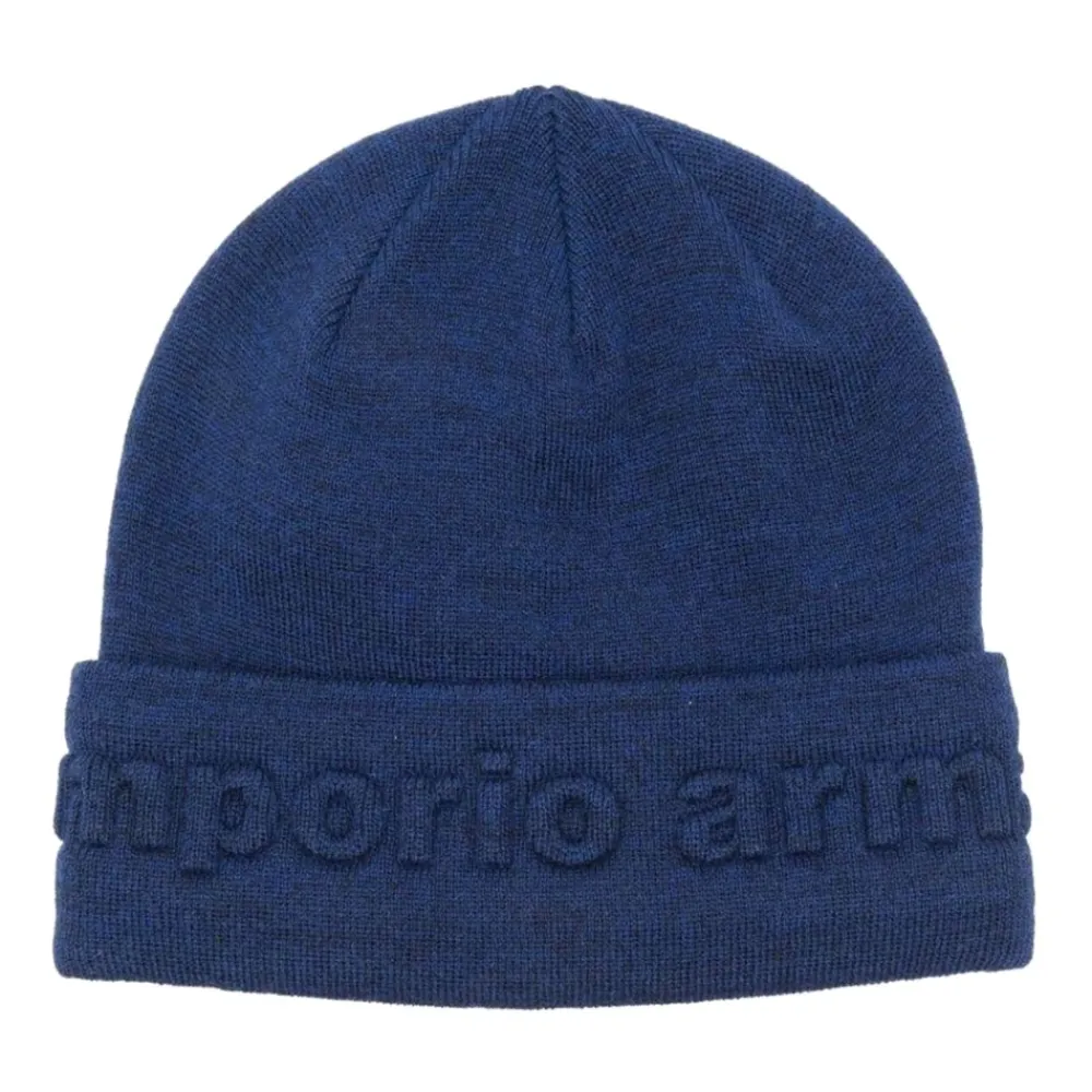 Armani Mutsen En Petten^Gebreide muts met omgeslagen rand