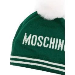 Moschino Gebreide muts met pompon en Teddy-logo