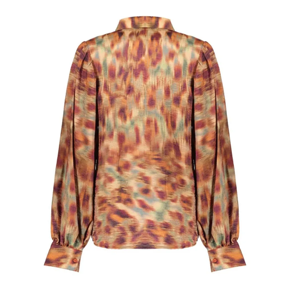 DAMES Geisha Gedrukte lange mouw blouse