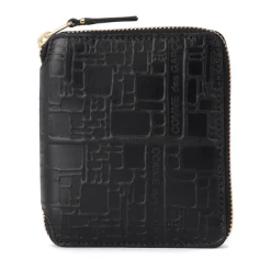 DAMES Comme des Garçons Gedrukte leren portemonnee met ritssluiting