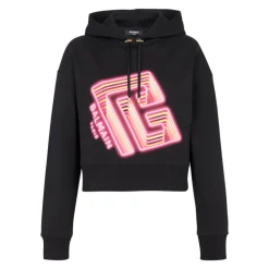 DAMES Balmain Hoodies & Sweatvesten^Geknipte neon-print sweatshirt
