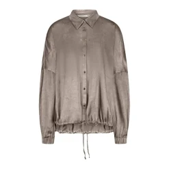 DAMES Summum Woman Blouses^Gekreukte satijnen blouse met lange mouwen