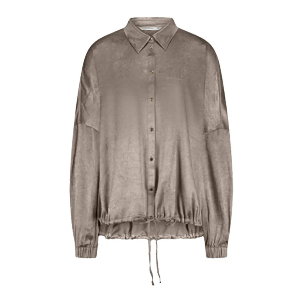 DAMES Summum Woman Blouses^Gekreukte satijnen blouse met lange mouwen