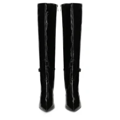 DAMES Kazar Enkellaarsjes^Gelakte stilettohaklaarzen met uitgesneden bovendeel