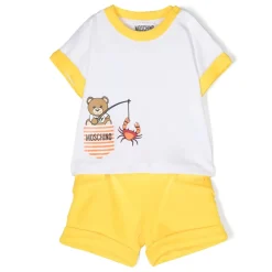 Moschino Bodysuits & Sets^Gele Kinderjurk Teddybeer Set