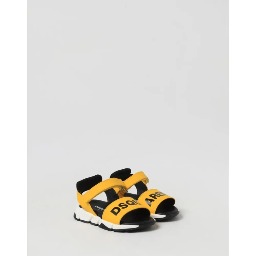 Dsquared2 Gele Leren Kindersandalen Stijlvol Comfort