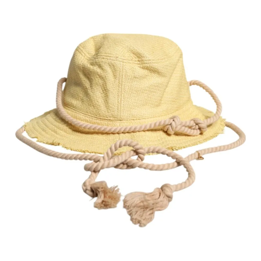 Heren Dolce & Gabbana Gele Wide Brim Bucket Hat met Logo