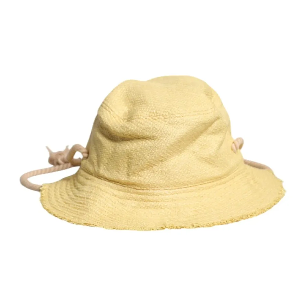 Heren Dolce & Gabbana Gele Wide Brim Bucket Hat met Logo